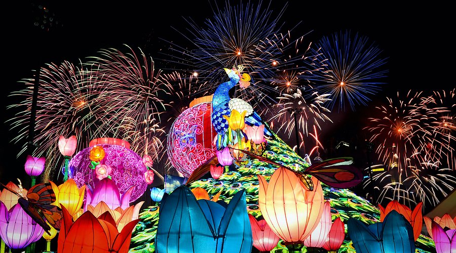 Lantern displays at River Hongbao Festival 2026 at Gardens by the Bay in Singapore